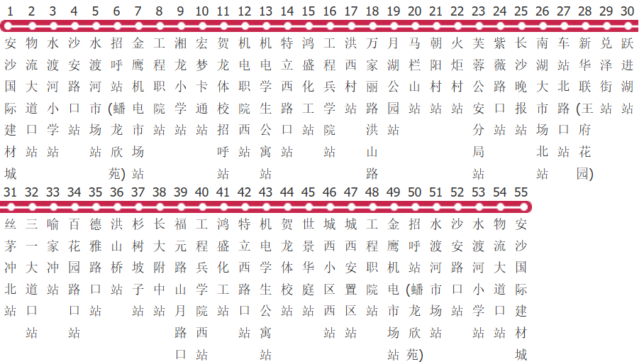 长沙X205路东线公交线路