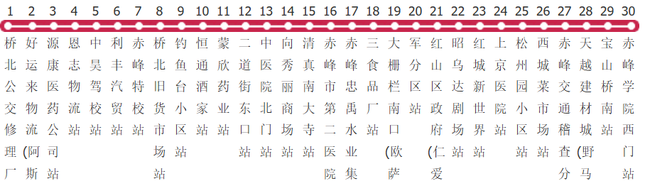 赤峰2路公交线路图及时间表-展庭百科汇