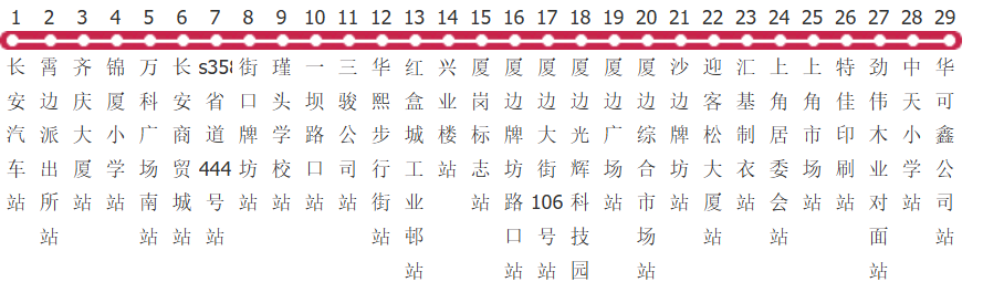 东莞长安7A路公交线路