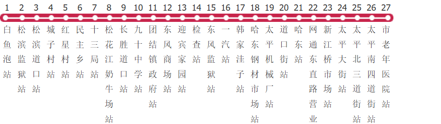 哈尔滨355路白鱼泡支线公交线路