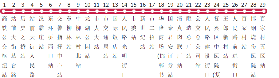邯郸21路区间公交线路图及时间表-展庭百科汇
