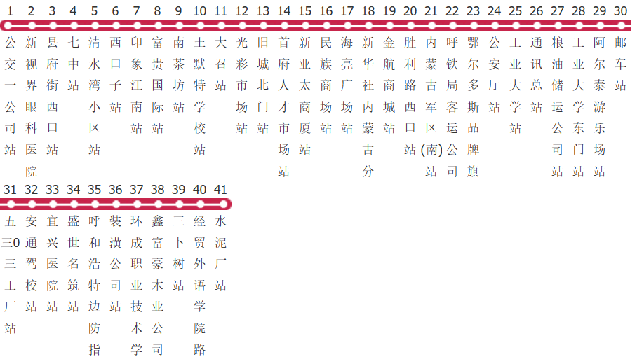 呼和浩特58路公交线路图及时间表-展庭百科汇