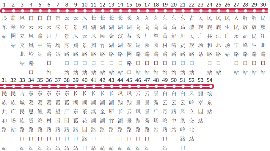 南宁45路环线公交线路图_时间表_景点换乘攻略查询-展庭百科汇