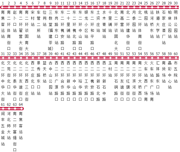 石家庄2环2路环线公交线路图及时间表-展庭百科汇