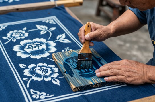 蓝 印 花布-展庭百科汇