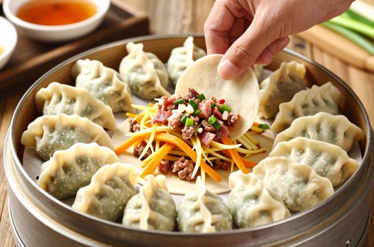 莜面瓜丝蒸饺