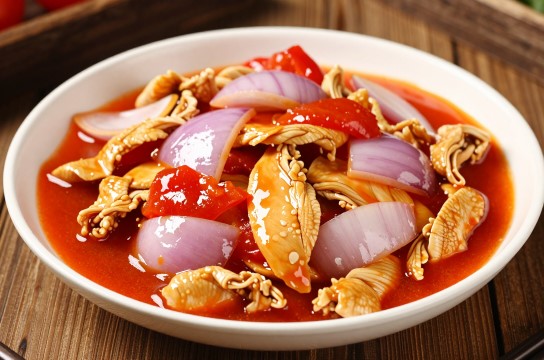 炒番茄鸡片-展庭百科汇