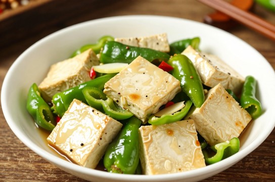 青椒炒武冈咸豆腐