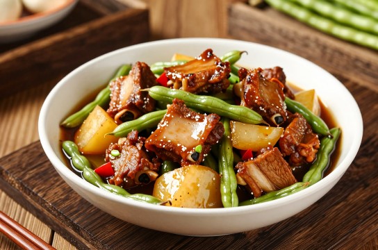 猪肉炖豆角-展庭百科汇