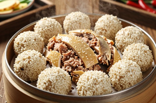 米花肉丸蒸鸡-展庭百科汇