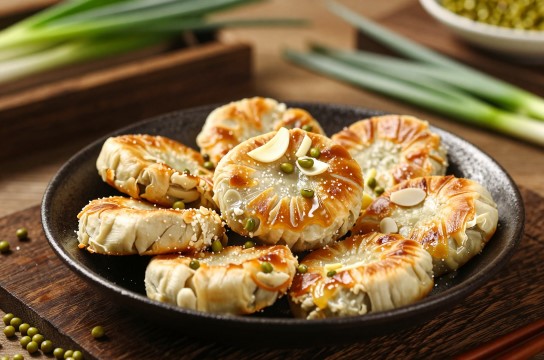 软炒归仁绿豆饼-展庭百科汇